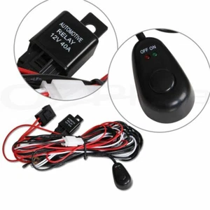 LED Light Bar Wiring Harness Kit Rocker Switch Relay 1-Lead ON/OFF 12V 40Amp - Picture 1 of 12