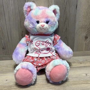 Build-A-Bear Cat Plush Pastel Tie-Dye Soft Swirl Pink Purple Blue 16" BAB Kitty! - Picture 1 of 5