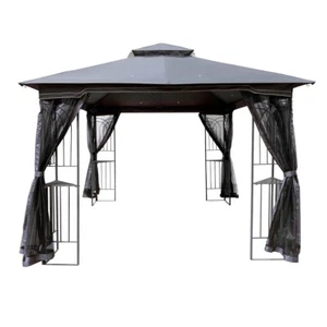 10x10 Patio Gazebo Canopy Tent with Ventilated Double Roof and Mosquito Net - Picture 1 of 8