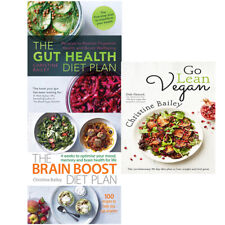 Christine Bailey The Gut Health Diet Plan,Go Lean Vegan 3 Books Collection Set