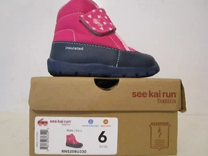 See Kai Run Basics Blake Toddler Winter Hook & Loop Boots Berry Pink Size 6 - Picture 1 of 6