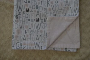 S.L. Home Fashions Alphabet Letter Baby Blanket Pink White Stripes Gray ABC SL - Picture 1 of 8