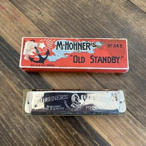 Vintage M. Hohner's "Old Standby" Nº Armónica 34B - Llave de C - Hecha en Alemania - Imagen 1 de 20