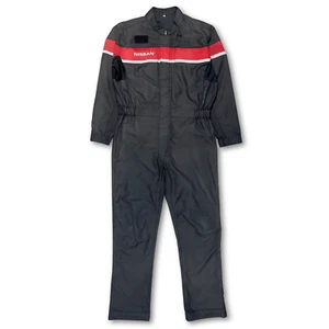 Retro Japan Nissan Pitwork Summer Tsunagi Mechanics Coverall Uniform Black - Picture 1 of 14