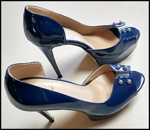 High Heels Platform Pumps Peep Toe Slip On D'Orsay Sandals Size 11 - Picture 1 of 6