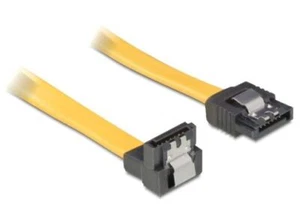 Cable SATA enchufe extra corto en ángulo inferior recto amarillo 10 cm 6 GB/s - Imagen 1 de 1