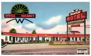 RANCH MOTEL - Roadside Highway 80 postal de lino - Imagen 1 de 2