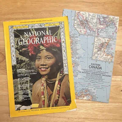 Vintage National Geographic May 1967 Hohokam Indians Micronesia Canada Map - Image 1 of 4