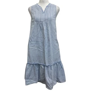 J. McLaughlin Minikleid 100% Baumwolle blau-weiß gestreift Seersucker Gr. XS - Bild 1 von 11