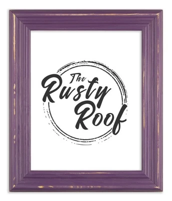 Искусственно состаренная Люси - фиолетовая рамка для картин - цельное дерево - Изображение 1 из 4