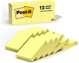 Post-It Notes, 1/3/8 x 1 7/8 pollici, 12 blocchi adesivi per appunti, 100 fogli per pad, Cana - Foto 1 di 12