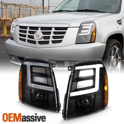 For 2007-2014 Cadillac Escalade [Xenon/HID] Black LED DRL Projector Headlight - Image 1 of 4