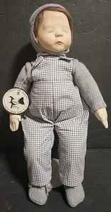 Christine Adams Tiny Tots Hand Made Doll 1981 Signed with String Tag Sleeping  - Bild 1 von 24
