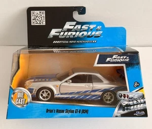 Fast and Furious Brians Nissan Skyline GT-R R34 1:32 Scale Jada Toys NEW In Box - Picture 1 of 11