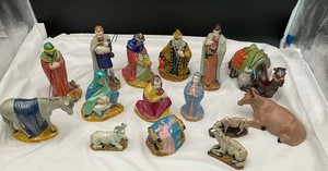 Vintage 15-Piece Holland Mold Nativity Set Handpainted *READ DESCRIPTION * - Picture 1 of 24