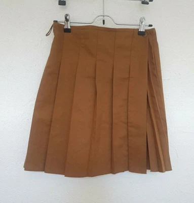 Cos Brown Pleated Wrap Mini Skirt S 10 - Image 1 of 4