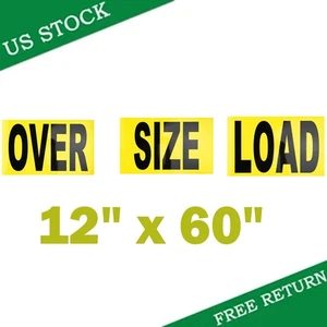3PCS Warning Magnetic Oversize Load Signs Wide Load Sign for Vehicles 12" x 60" - Picture 1 of 14