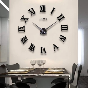 Moderne 3D-Wandaufkleber große Zahlenspiegel zum Selbermachen große Uhr Kunst Uhr Wohndeko USA - Bild 1 von 12