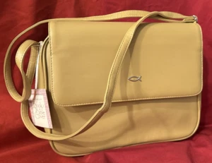 IGC Book/Bible Cover Purse Genuine Lamb Leather Olive With Silver Fish L - Picture 1 of 7