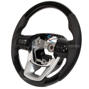 Black Perforated Leather Steering Wheel Fits For Toyota HILUX 2012-2021 Car New - Picture 1 of 8