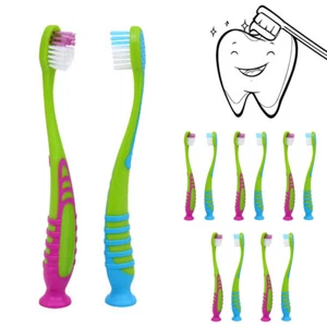 Lot of 12 Kids' Toddler Toothbrushes with Soft Bristles and Suction Cup Stands - Picture 1 of 1