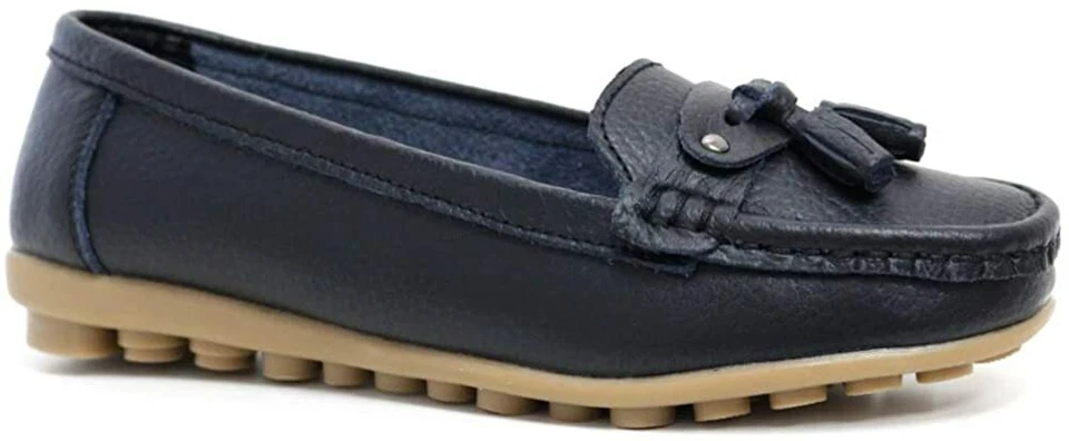 Womens Ladies Leather Office Shoes Smart Formal Loafers Moccasins Court Shoes