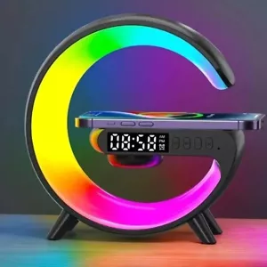 LED-Ladestation, Kabelloses Ladegerät für Handy, mit digitaler Uhr, mit Wecker - Bild 1 von 9