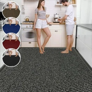 Heavy Duty Rubber Barrier Mat Small Large Door Mat Hallway Runner Kitchen Rugs - Picture 1 of 31