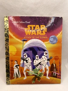 Little Golden Book STAR WARS ATTACK OF THE CLONES Vintage Ephemera - Foto 1 di 2