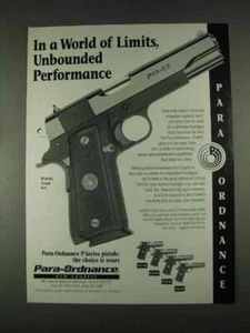 1996 Para-Ordnance P14-45 Pistol Ad - World of Limits - Picture 1 of 1