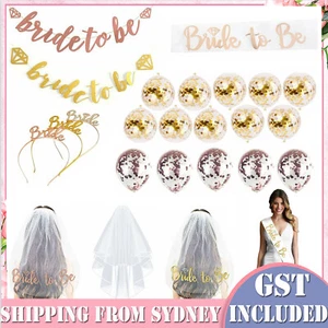 Team Bride To Be Hens Sash Hens & Tiara Crown Bridal Night Party Wedding Gift AU - Picture 1 of 25