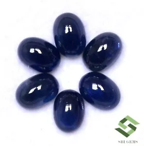 7x5 mm Naturblau Saphir Oval Cabochon Menge 06 Stck. 8,69 CTS Lose Edelsteine - Bild 1 von 5