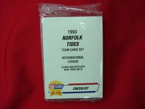 1993 NORFOLK TIDES FLEER PROCARDS MINOR LEAGUE BB TEAM SET NEW YORK YANKEES - Picture 1 of 4