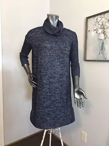 GAP Sweater Dress Pullover Women Size XS Swing turtleneck Blue Long Sleeve - Picture 1 of 8
