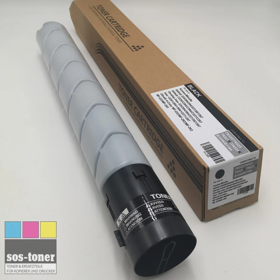 SOS-TONER Toner Black für Konica-Minolta bizhub C224/284/364, Develop ineo +224, TN-321K