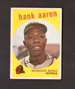 1959 Topps # 380 Hank Aaron Sehr guter Zustand Milwaukee Braves KOSTENLOSER VERSAND - Bild 1 von 2