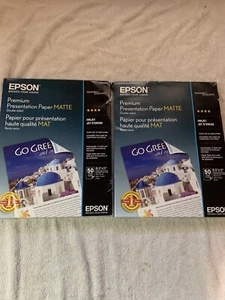 2pks Epson Premium Presentation Paper Matte 50 pgs.works w/ALL ink jet printers - Picture 1 of 5