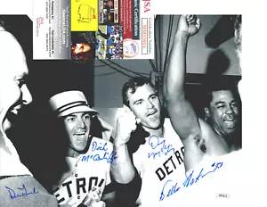 Autographed 1968 Tigers McAuliffe Horton Mclain Tracewski 8x10 JSA - Picture 1 of 1