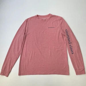 Vineyard Vines Shirt Girl Extra Large Edgartown Spell Out Logo Pima Pink Core No - Picture 1 of 15