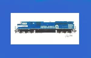 Conrail SD80MAC #4100 11"x17" Matted Print Andy Fletcher signed - Foto 1 di 1