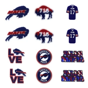 NFL Buffalo Bills squadra di calcio per Crocs scarpe charms Jibbitz - 12 pezzi - Foto 1 di 1