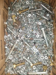 Box O' Screws Bolt Lot - Machine Screws Etc. Galvanized - Whole Box Lot 3 Pounds - Picture 1 of 6