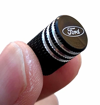 4x Tapas de vástago de válvula de neumático Ford montaje universal para automóvil, camioneta, SUV (negro) Foto 1 de 4