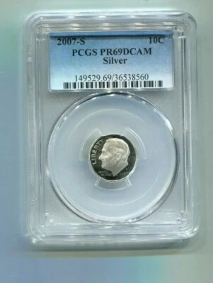 2007-S Roosevelt Dime - PCGS PR69 DCAM  - Image 1 of 2
