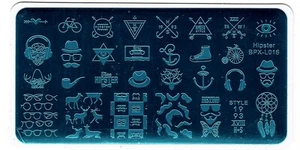 Hipster Theme DIY Manicure Nail Art Image Stamping Template BPX-L016 - Picture 1 of 9