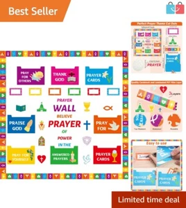 Engaging 17-Piece Prayer Wall Set - Easy-Apply Decor for Classrooms and Daycares - Picture 1 of 9