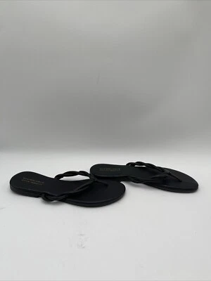 Saks Fifth Avenue Black Twisted Leather Flip Flop Sandals Women’s Size 9M - Image 1 of 4