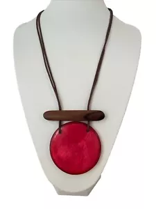 Damenkette Statement Modeschmuck Halskette Lang CAPIZ Muschel Bänderkette - Bild 1 von 7