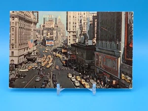Times Square NYC New York City The Great White Way Chrome Postcard 1940s/50s - Picture 1 of 2