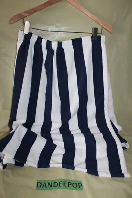 Saks Fifth Ave Blue And White Striped Towel Bath Shower Wrap 27 x 15 - Image 1 of 4